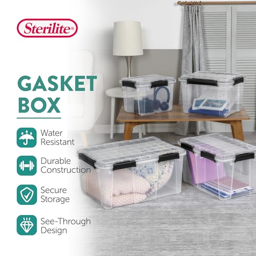 Sterilite Gasket Storage Box with Lids for Home & Office, 34 Quart, 8-Pack - image 2