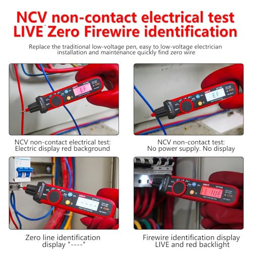 Image of UNI-T Mini Pen Multimeter, AC DC 600V Pen-Type Meter True RMS Small Multimeter Professional Non-Contact Voltage Resistance Capacitance Tester 6000 Counts, UT118C