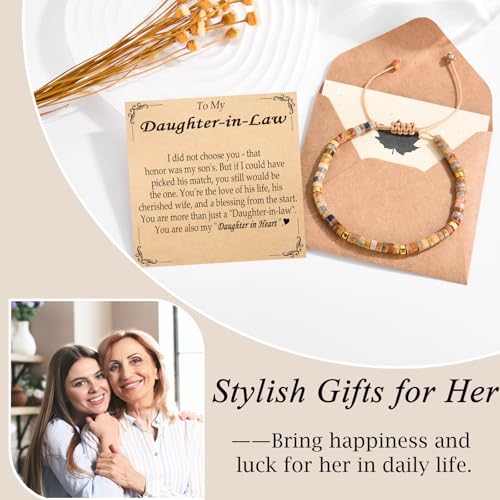 Sister-In-Law, Daughter-In-Law, Bonus Daughter, Grandma, Mimi, Nana, Aunt Gifts Beaded Bracelets for Women Mothers Day Birthday Christmas Gifts3