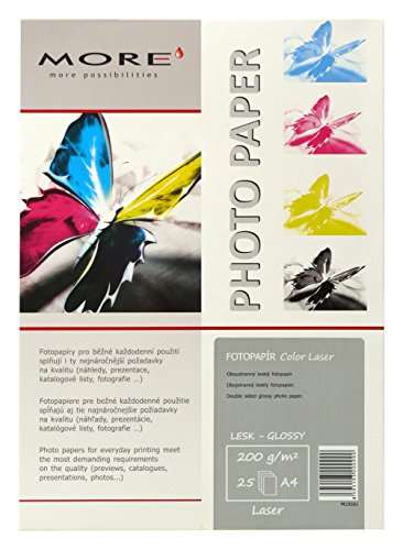 Armor M10581 A4 (210×297 mm) Gloss White – Paper (A4 (210x297 mm), Laser Printing, Gloss, White, 200 g/m², 25 Sheets)