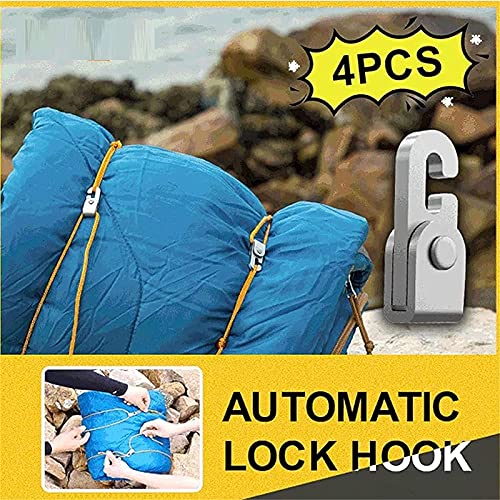 Automatische Vergrendelingshaak, Zelfsluitende Vrije Knoop Eenvoudig Vast Te Maken Touwset, 4 X Touwvergrendelingshaak + 2,5 Mm/5 M Hoge Sterkte Touw X 2 - Image 3