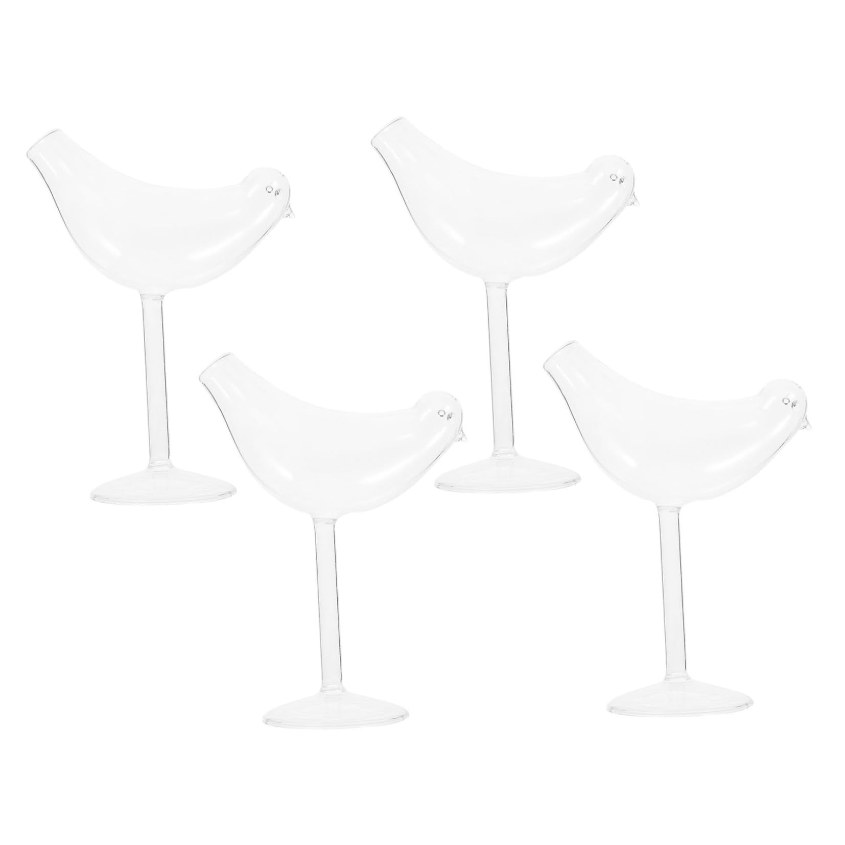 Verres à cocktail oiseau OSALADI : lot de 4 verres design pour vin