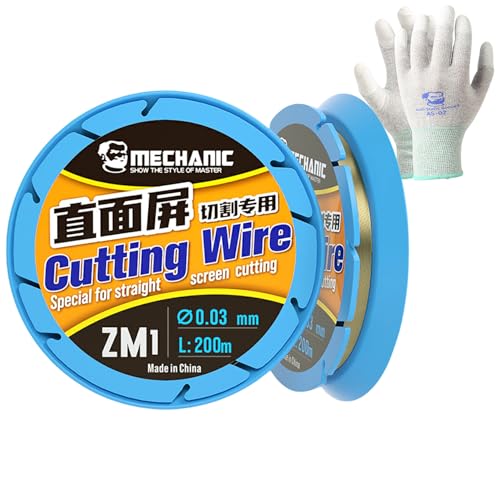 Mechanic ZM1 2 Set Alambre de Corte para Pantalla Recta y Curva 0.03mm, Rollo de 200M, Herramienta para Reparación de Pantallas LCD miniatura 1