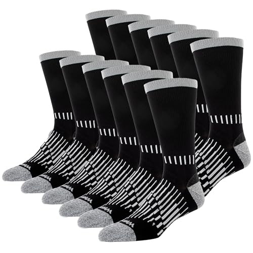 Wrangler - Peak Men's Crew Socks - Durable Half Cushion Socks with Arch Support