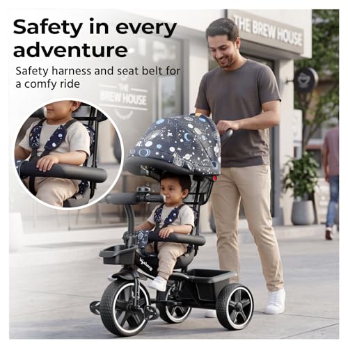 Image of Lifelong Kids Harness Parental Control Tricycle with EVA Wheels, Bell & Storage Basket|Baby Trike|Age Group 1 Years to 4 Years Carrying Capacity Upto 25 kgs