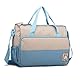 Miss Lulu 5er-Set Baby Wickeltasche Babytasche Tasche Mutter Windeltasche Handtasche Schultertasche Flaschenhalter mit wickelunterlage (Blau)
