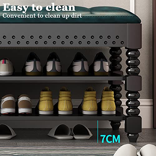 Meuble à chaussures gain de place avec plateau relevable secret en bois - 5