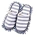Pormow - 1 paire de pantoufles de nettoyage multifonctionnelles avec semelles en microfibre , Chenille, gris, Taille unique