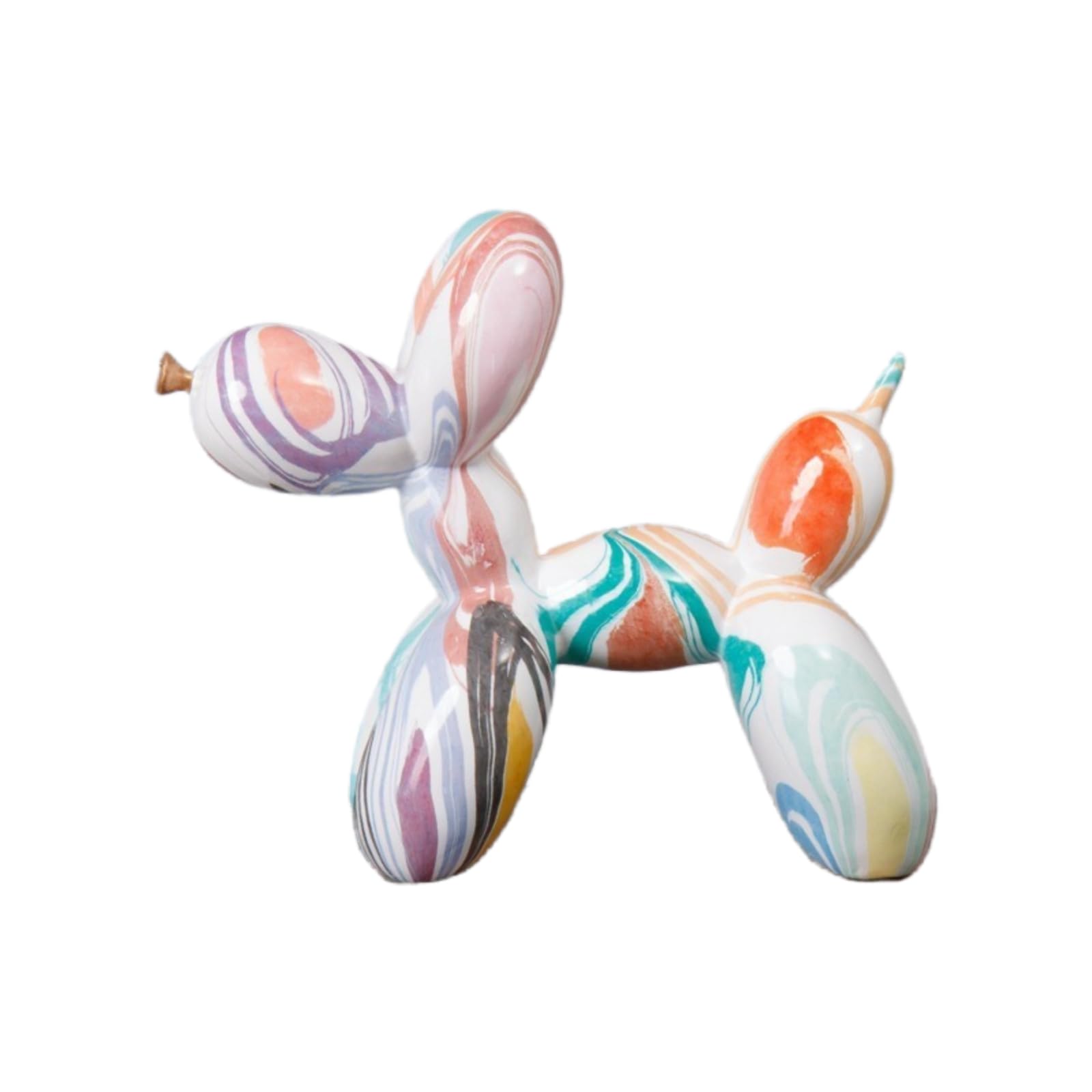 Yoyumi Art Collision Graffiti Balloon Dog Sculpture Ornament, Artistic Resin Statue For Living Room, Bedroom And Office Decor, Anti-Slip Design, 8.5 * 22 * 18Cm-Artistic Collision