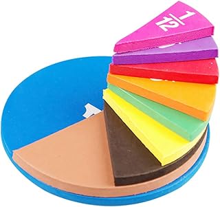 Hemobllo 1 Set Magnetic Rainbow Fraction Circles Children Teach Fraction Equivalents Math Education Toys Fraction Number Cognition Trays