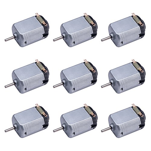 Topoox DC Motor 9 Pcs 1.5-3V 15000RPM Rectangular Mini Electric Motor for Electric Toys