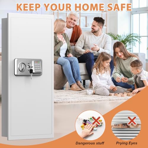 Image of White 33.46 inch Tall Sturdy Wall Safes Between the Studs 16 inch Centers