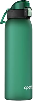 Opard Zip 32oz Plastic Water Bottle Dishwasher Safe, Leakproof Flip-Top Lid, BPA Free Tritan, Wide Mouth Reusable Sports Water Bottle for Gym Hiking Commuting Outdoor Travel and School