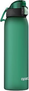 Opard 32oz Plastic Water Bottle Dishwasher Safe, Leakproof Flip-Top Lid, BPA Free Tritan, Wide Mouth Reusable Sports Water Bottle for Gym Hiking Commuting Outdoor Travel and School