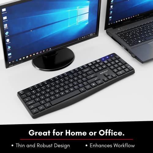 Macally Wireless Keyboard - 2.4G Ergonomic Full-Size Computer Keyboard Wireless With Numeric Keypad And 13 Shortcut Keys - External Keyboard For Laptop, Windows Desktop Pc, Or Chromebook With Usb Port #TOP4