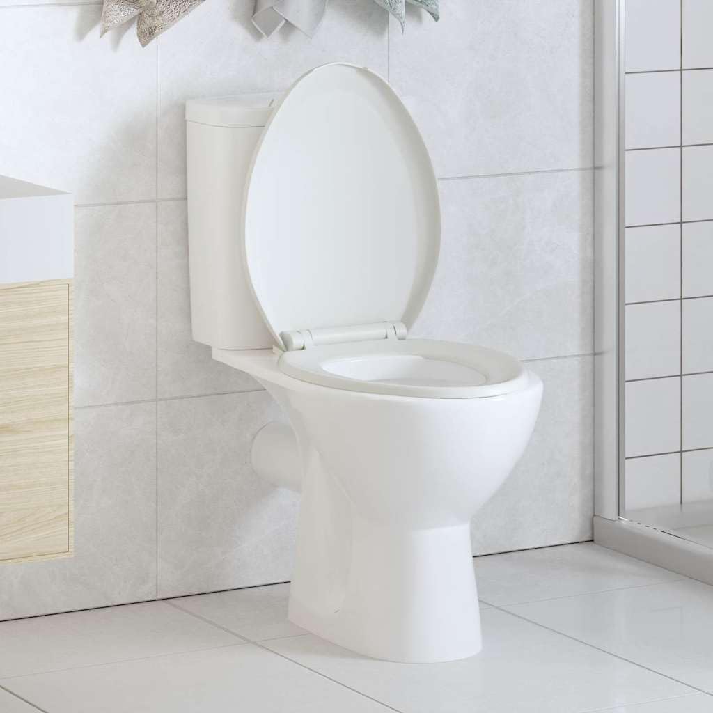 Deska sedesowa wolnoopadająca, konstrukcja Quick-Release, biała, do WC, Softclose, zdejmowana, trwała, uniwersalna, stabilna, łatwa w utrzymaniu, nadaje się do łazienki