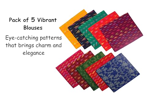 Image of Nilavan's Designer Unstitched Blouse Materials | Gorgeous Traditional Multi-Color Blouse Pieces for Women