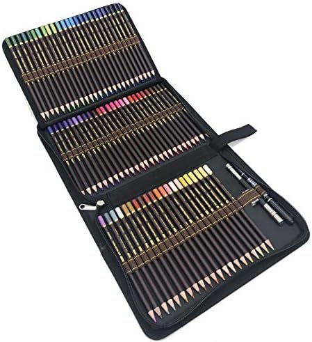 78 Colouring Pencils Art Set,Coloured Drawing and Sketching Pencil in Big Pencil Case Zip-Up,Soft Wax-Based Cores,Ideal for Adults & Pro Artists Drawing, Sketching,Colouring