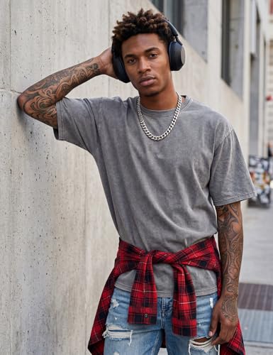 Image of Arssm Men Oversized T Shirts Vintage Tee Loose Fit Short Sleeve Casual Streetwear Baggy Washed Unisex Tops