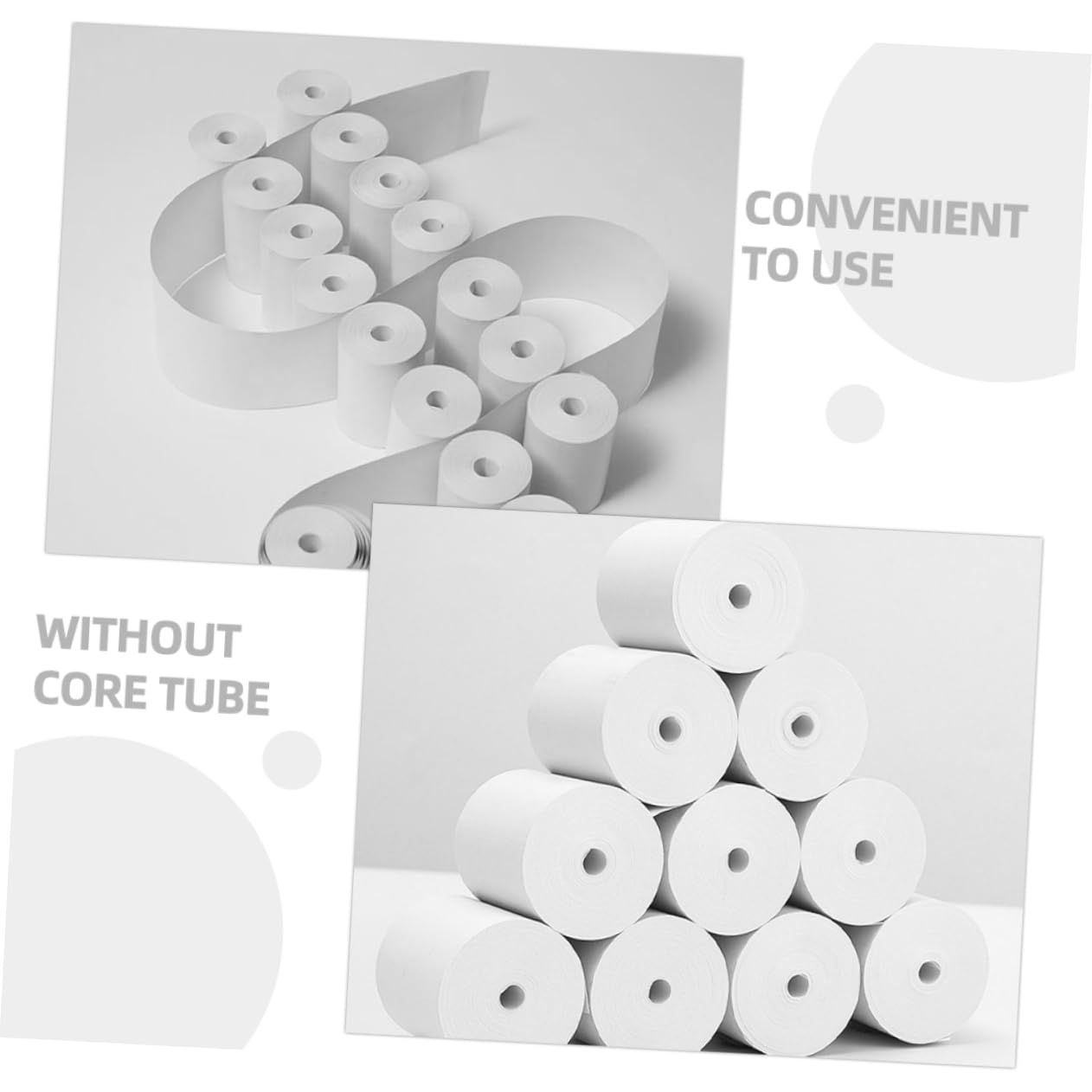 25 Rollos de Papel Térmico para Impresora de Tickets Blanco Almacenamiento Cómodo 57 Mm