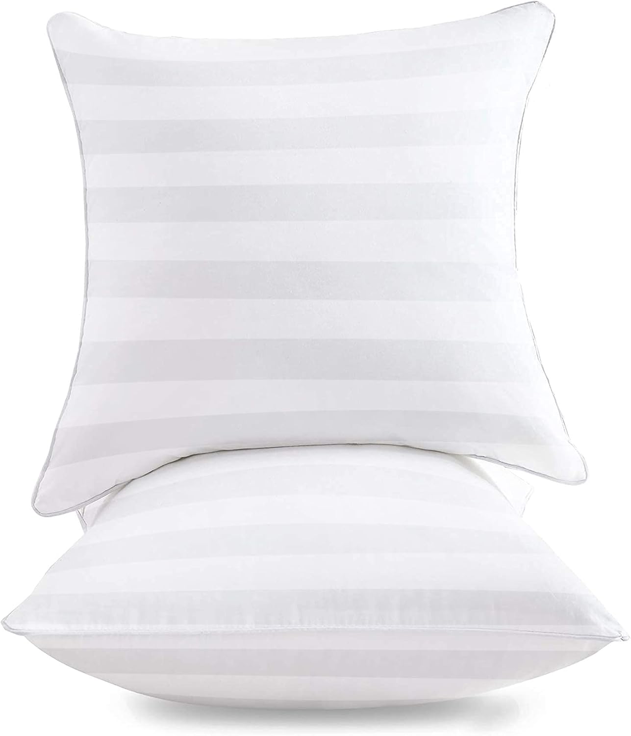 Square Throw Pillow Insert 16 x 16 Inches for Couch - Cooling Fluffy Cute Sofa Breathable Chair Pillows insert Decor with 100% Satin Cotton Cover and Premium Down Alternative Filling, 2 Pack
