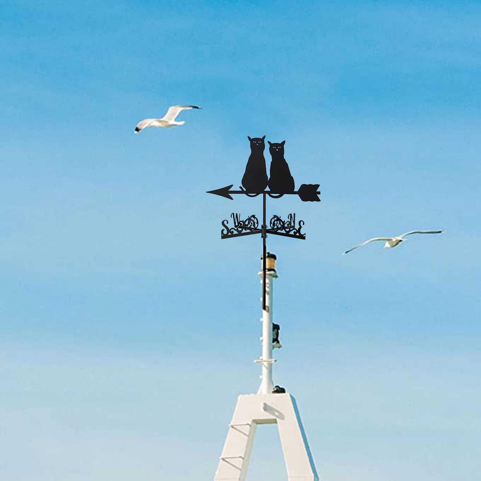 Banderuola In Metallo A Forma Di Aquila - 50x30cm - Stile Vintage Nero - Per Giardino E Tetto - Foto 4