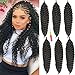 30 inch Deep Wave Braiding Crochet hair Extensions,120g/Pack 6Pack 30Inch Ocean Wave Crochet Hair #1B Natural Black Braiding Curly Crochet Synthetic Hair Extensions For Black Women