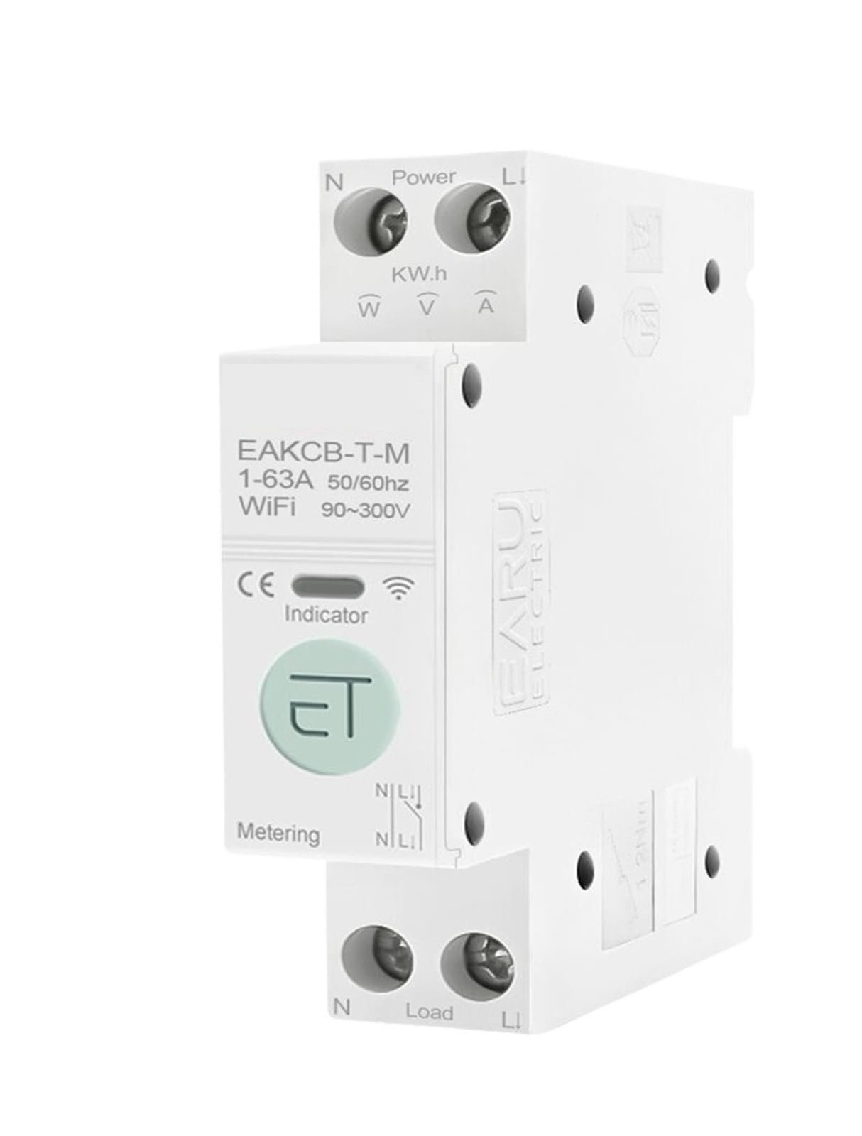 Interrupteur commande a distance 1P+N 63A avec voltmetre et amperemetre rail DIN - 2