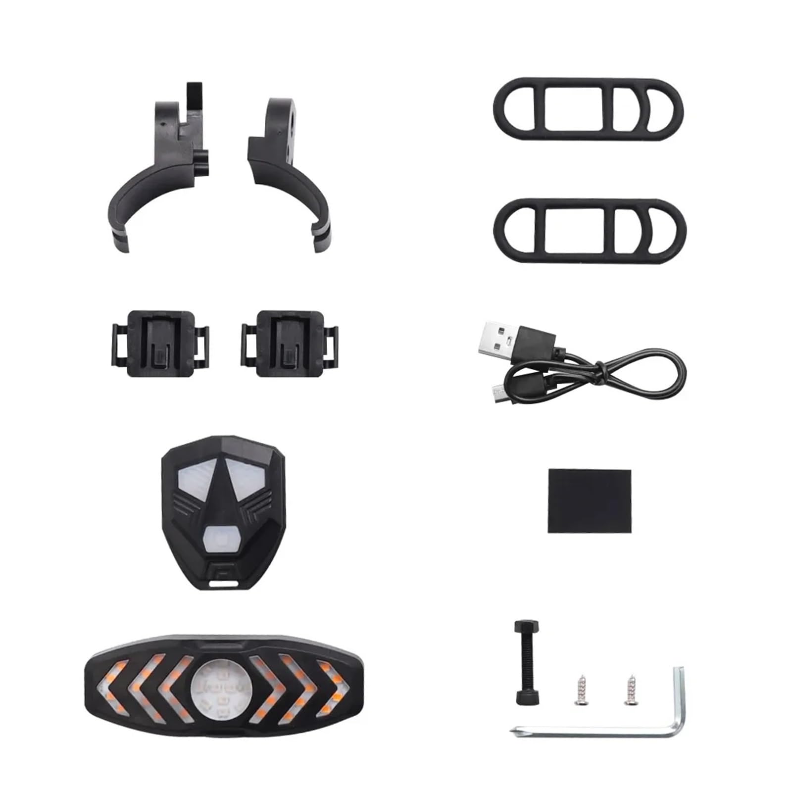 Fanale Posteriore Lampeggiante con clacson, Luce for Scooter Elettrico, Ricaricabile Tramite USB, Compatibile con Ninebot Max G30, indicatori di direzione Posteriori, Telecomando(Black)