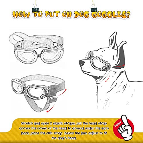 Enjoying Dog Goggles Doggy Uv Sunglasses Bundle With Motorcycle Pet Helmet For Small Breed Dogs, Cats, Black #TOP4