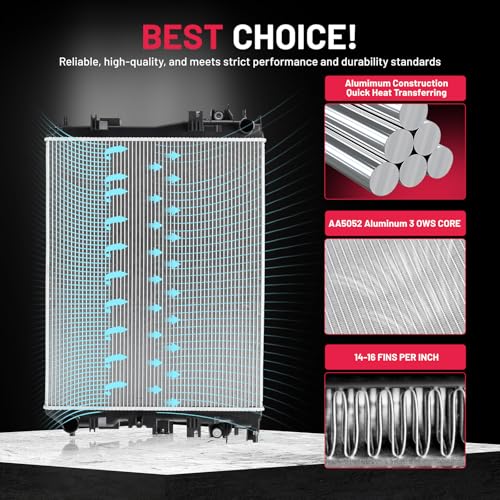 Image of BDFHYK 13493 Aluminum Radiator for Ram 1500 2014-2019 Classic, for Ram 2500 /3500 2014-2018, CU13493, 26mm Core, Direct Fit Replacement, OE 68232742AB CH3010367
