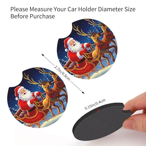 Portavasos para carro 2 unidades con diseño Santa en trineo miniatura 3