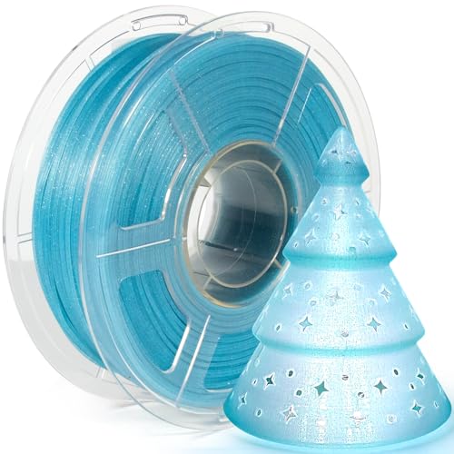 Image of iSANMATE Clear PLA 3D Printer Filament, Transparent Glitter Sky Blue PLA Filament 1.75 mm, 3D Printing Filament 1KG /2.2lb