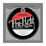 D'Addario LCN-3B Pro-Arte Lightly Polished Silver Plated Copper on Composite Core Classical Guitar Half Set, Normal Tension