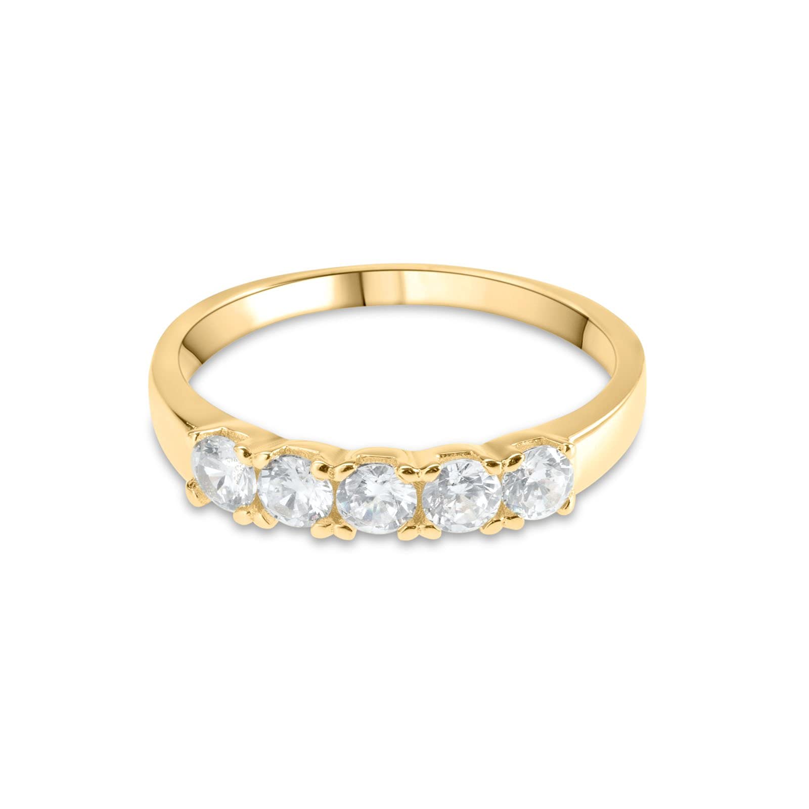 Nieten-Ring für Damen, 925er Silber, 18 Karat vergoldet, mit Zirkonia