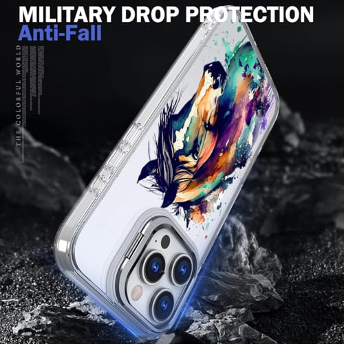 Coque fine iPhone 16 Pro Max cheval graffiti coloré artistique