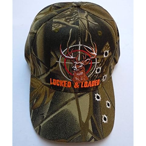 Buck in Sight Locked & Loaded with Bullet Holes Baseball Hat (Camouflage) Cover