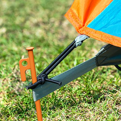 Image of 8 Pack Tent Stakes Heavy Duty 12 inch Steel Tent Pegs for Camping Unbreakable and Inflexible-Orange