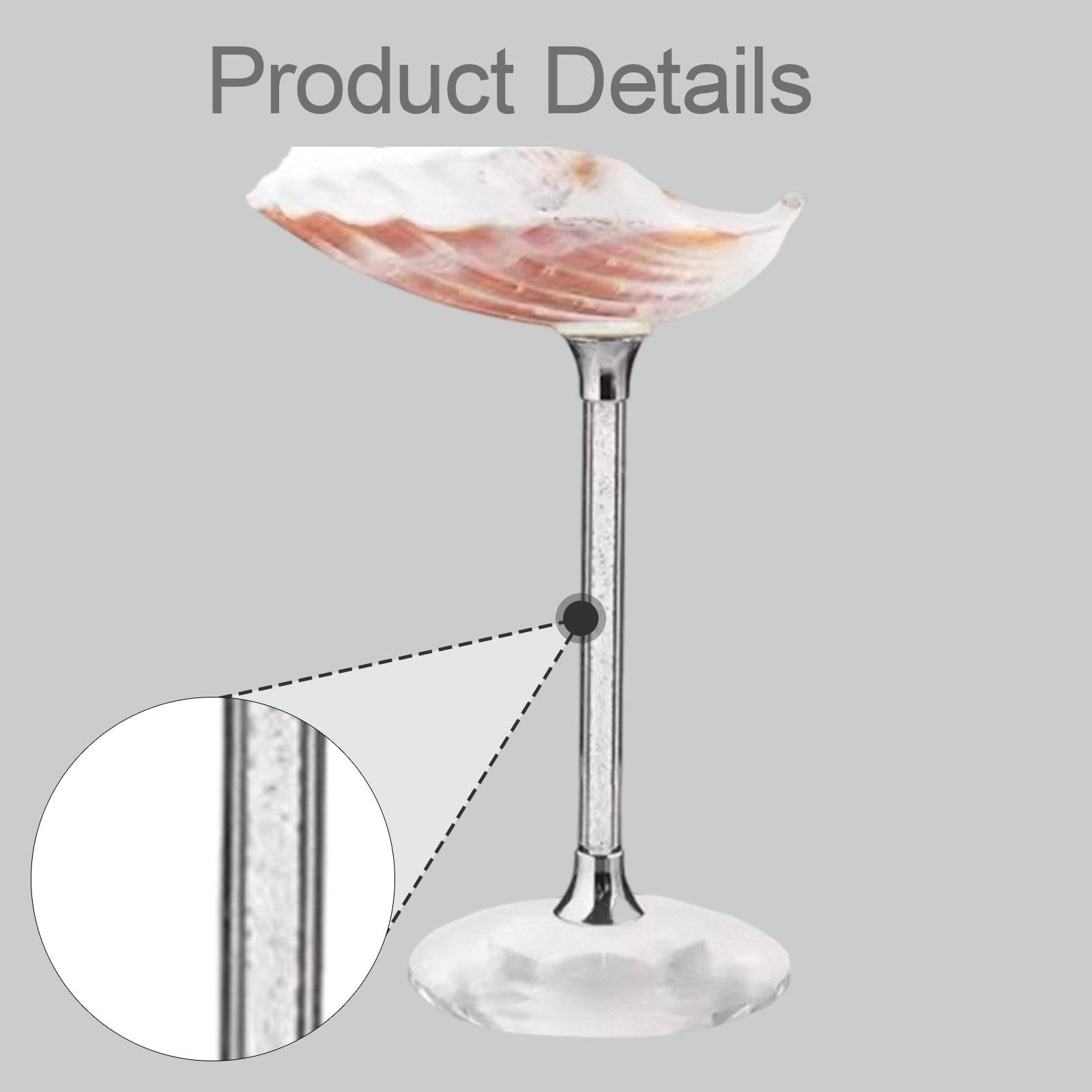 MagiDeal Copas de Vino, Vasos y Vasos multifuncionales para Jugo, para Celebraciones de Compromiso, Bares, Fiestas de cumpleaños, Fiestas temáticas de Playa, Base Plateada de Concha Marina