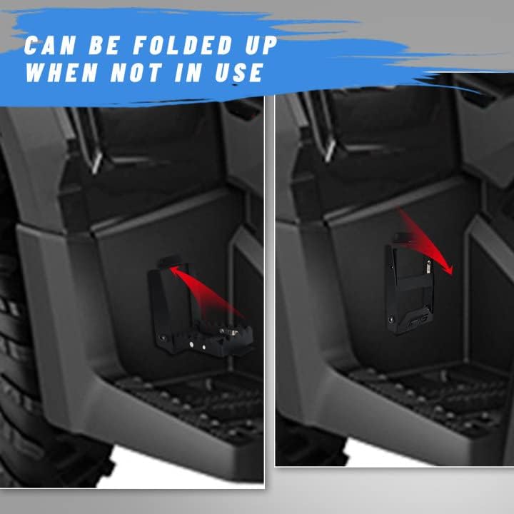 Miniatura 3 de JFG RACING Reposapiés para pasajero trasero ATV plegable antideslizante pedal para pasajero trasero universal para Polaris Sportsman Scrambler