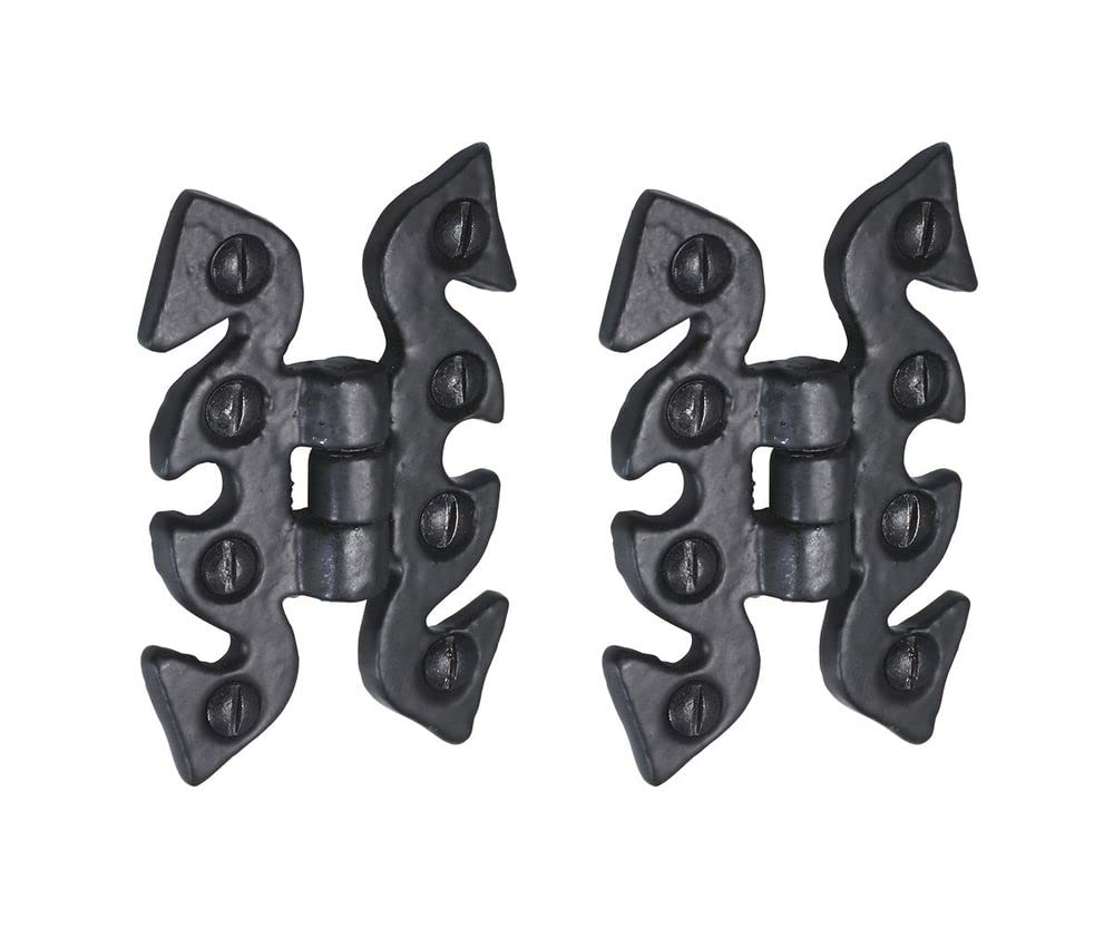 Old Hill Ironworks 70mm x 45mm Antique Cabinet Butterfly Hinges, Black, Including Fixings