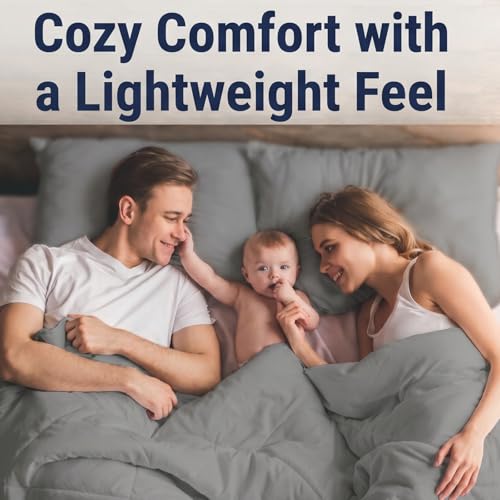 Cooling Comforter King Size - Cooling Blankets for Hot Sleepers & Night Sweats, Lightweight Comforter for Summer, Dual-Sided Cool Quilt, All-Season Soft Breathable Cold Blanket for Sleeping, Ice Grey — view 6