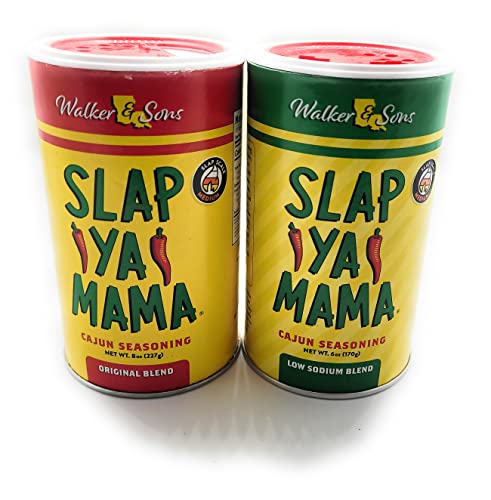 Slap Ya Mama - Low Sodium Cajun Seasoning 6Oz Can And Original Cajun Seasoning 8 Oz Can, Variety Pack #TOP1