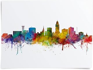 Lincoln Nebraska Skyline art print poster, unframed -1256