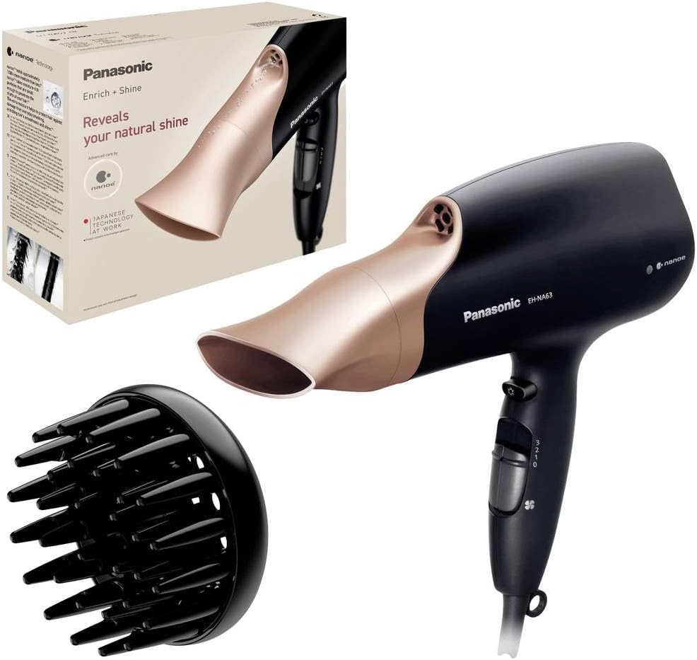 Panasonic EH-NA63CN825 haardroger EH-NA63 met nanoe-technologie, 4 temperatuur- en 3 snelheden, zwart-roségoud