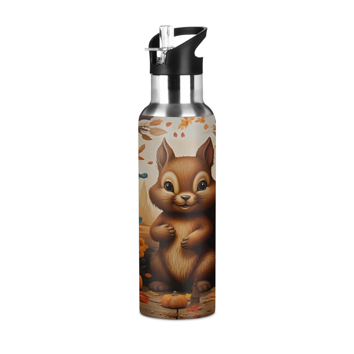 Bouteille d'eau isotherme en acier inoxydable gourde 600 ml pour garçons et filles