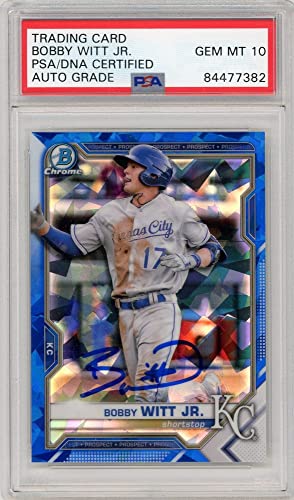 Bobby WITT Jr 2021 Bowman Chrome Sapphire Autograph Card #BCP-1 PSA/DNA 10