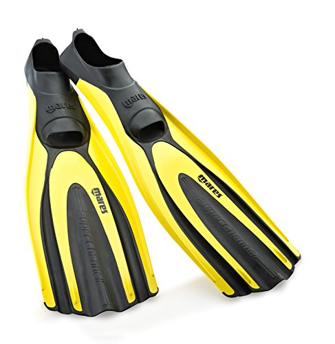 Mares Superchannel Full Foot Scuba Fins, 9.5/10.5, Yellow #TOP15