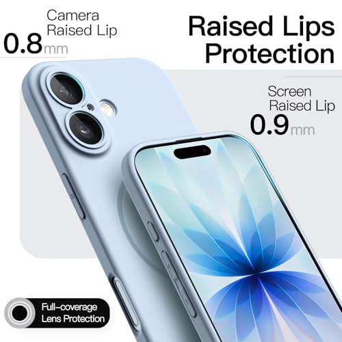 Image of JETech Magnetic Slim Case for iPhone 17 6.3-Inch, Compatible with MagSafe, Ultra-Thin Lightweight Minimalist Phone Cover with Matte Finish and Full Camera Lens Protection (Mist Blue)