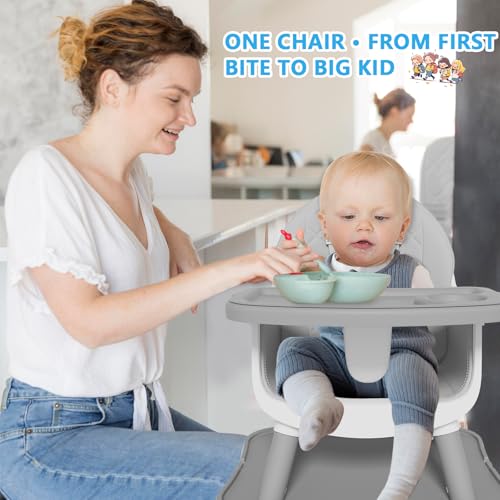 6 in 1 baby high chair for babies and toddlers booster seat kids learning table amp chair grey